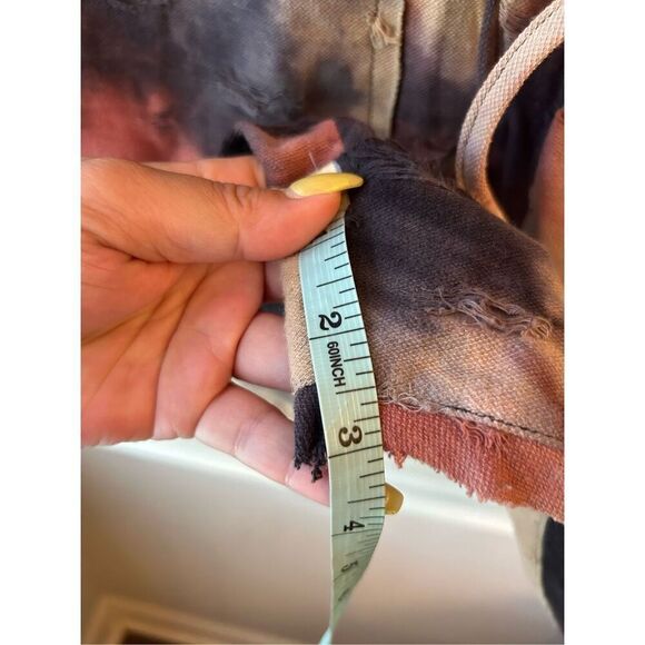 Anthropologie Fate Tie-dye Distressed Terrycloth Romper sz S boho-chic earth-ton - Picture 8 of 11